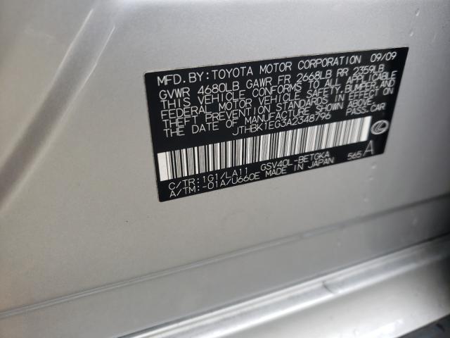 2010 LEXUS ES 350 JTHBK1EG3A2348796