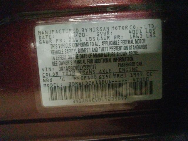 2020 NISSAN SENTRA SV 3N1AB8CV0LY235077