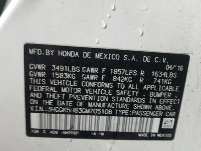 2016 HONDA FIT EX 3HGGK5H83GM705108