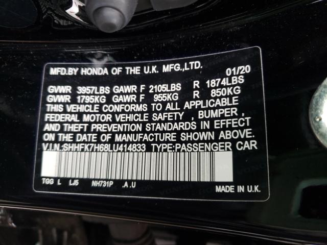 2020 HONDA CIVIC EX - SHHFK7H68LU414833