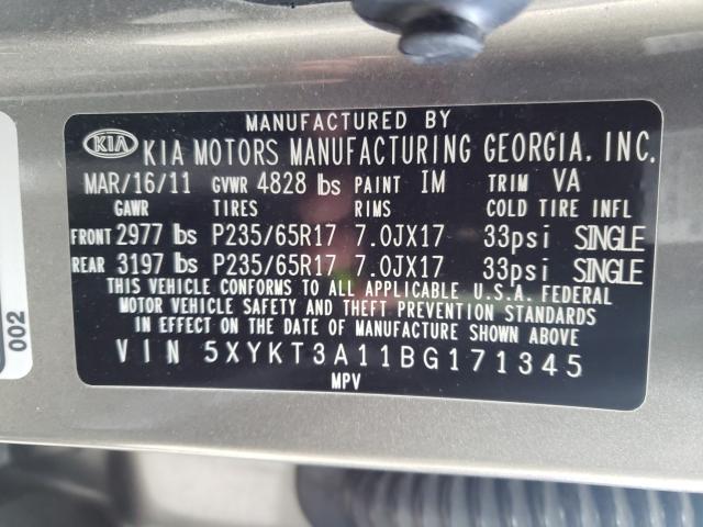 2011 KIA SORENTO BA 5XYKT3A11BG171345