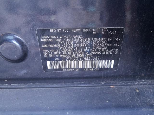 2012 SUBARU FORESTER T JF2SHGGC7CH447247