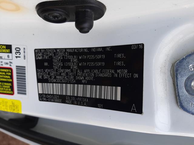 2016 TOYOTA SIENNA SE 5TDXK3DC3GS721354