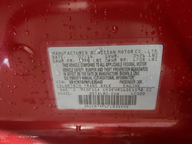 2015 NISSAN VERSA SV 3N1CN7AP6FL835442