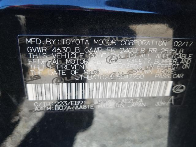 2017 LEXUS IS 200T JTHBA1D23H5047950