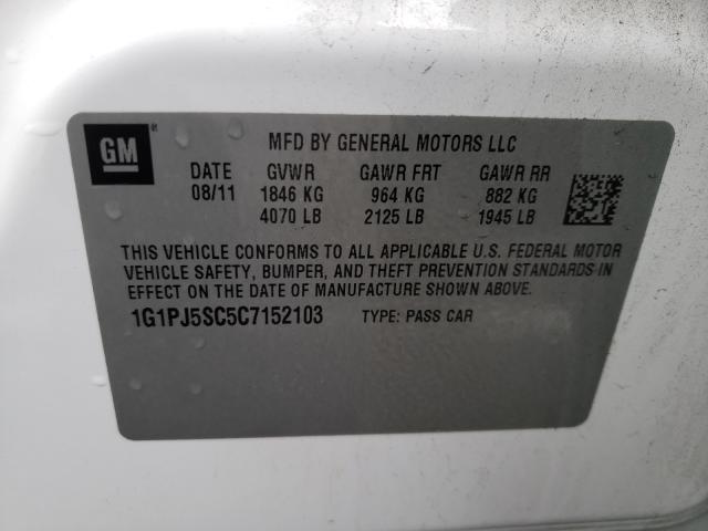 2012 CHEVROLET CRUZE ECO 1G1PJ5SC5C7152103