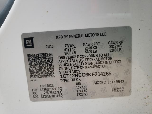 2019 GMC SIERRA K25 1GT12NEG6KF214265