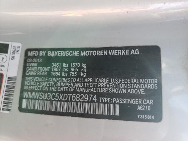 2013 MINI COOPER WMWSU3C5XDT682974