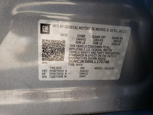 2020 CHEVROLET TRAX LS 3GNCJKSB0LL170748