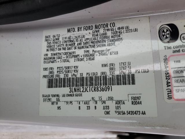 2012 LINCOLN MKZ 3LNHL2JC1CR836091