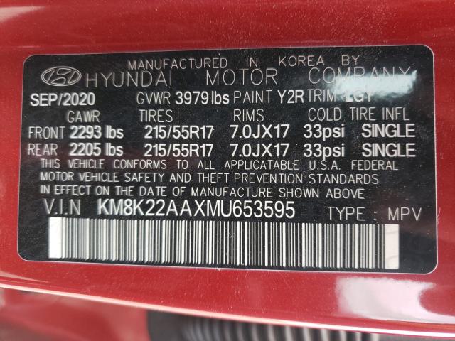 2021 HYUNDAI KONA SEL - KM8K22AAXMU653595