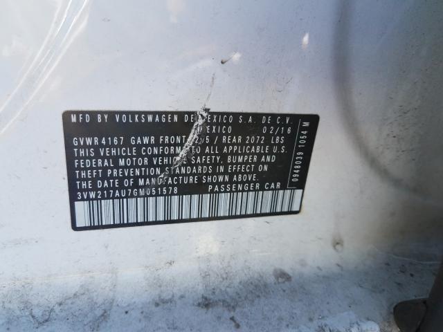 2016 VOLKSWAGEN GOLF S/SE 3VW217AU7GM051578