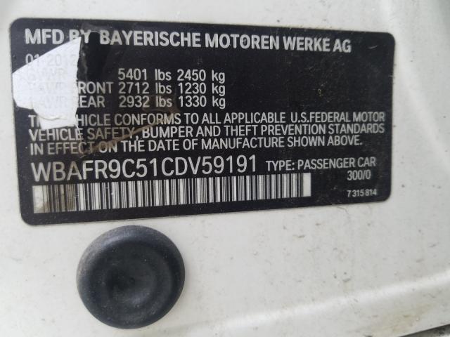 2012 BMW 550 I WBAFR9C51CDV59191