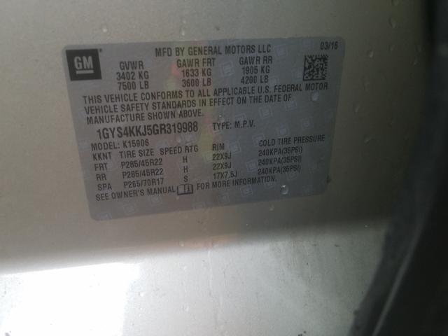 2016 CADILLAC ESCALADE E - 1GYS4KKJ5GR319988