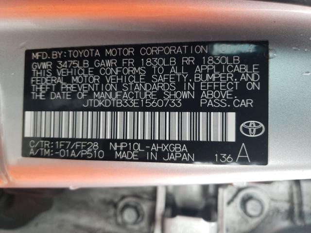 2014 TOYOTA PRIUS C JTDKDTB33E1560733