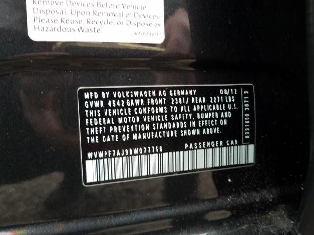 2013 VOLKSWAGEN GOLF R WVWPF7AJ9DW077756