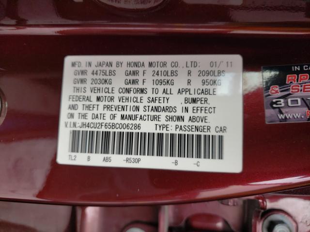 2011 ACURA TSX JH4CU2F65BC006286