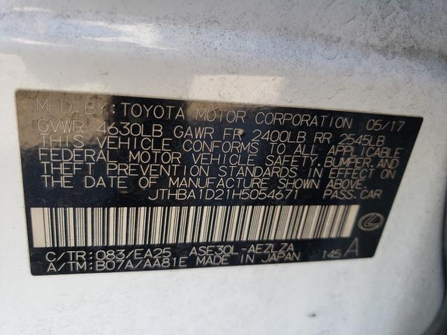 2017 LEXUS IS 200T JTHBA1D21H5054671