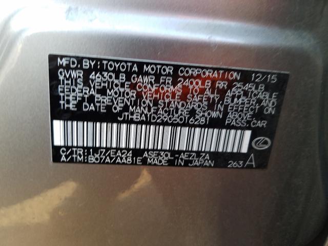 2016 LEXUS IS 200T JTHBA1D29G5016281