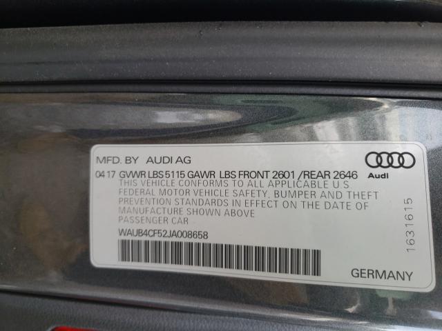 2018 AUDI S5 PREMIUM WAUB4CF52JA008658