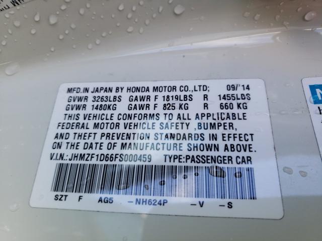 2015 HONDA CR-Z EX - JHMZF1D66FS000459
