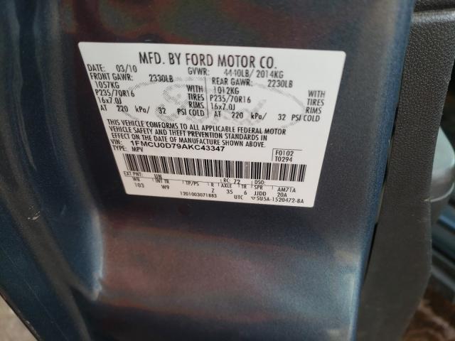 2010 FORD ESCAPE 1FMCU0D79AKC43347