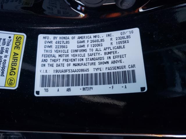2010 ACURA TL 19UUA9F53AA008645