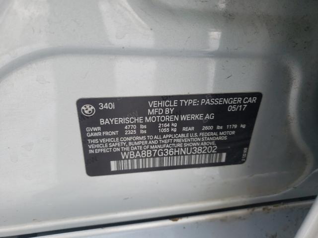 2017 BMW 340 XI WBA8B7G36HNU38202