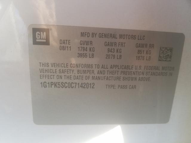 2012 CHEVROLET CRUZE ECO 1G1PK5SC0C7142012