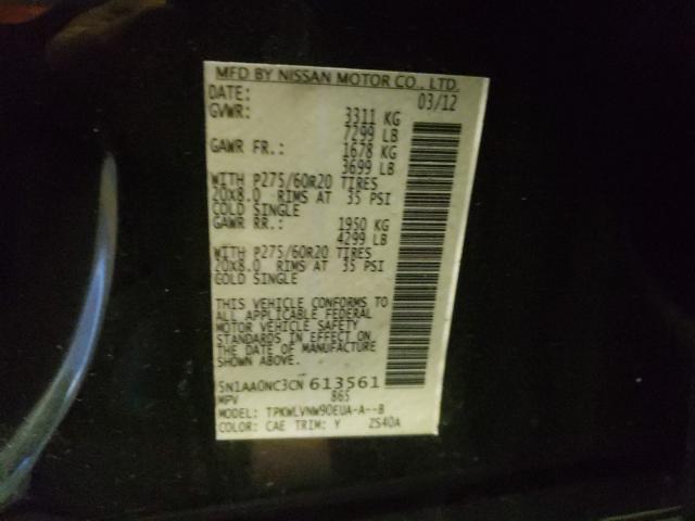 2012 NISSAN ARMADA SV 5N1AA0NC3CN613561