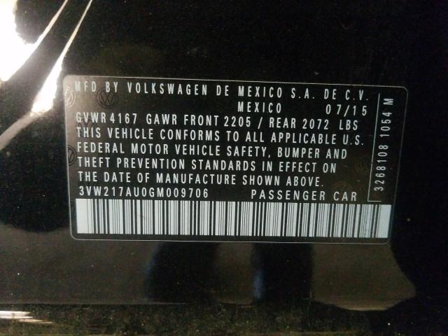 2016 VOLKSWAGEN GOLF S/SE 3VW217AU0GM009706