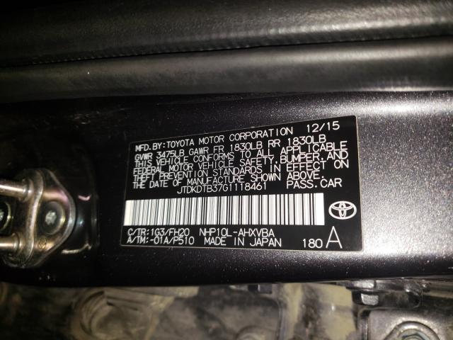 2016 TOYOTA PRIUS C JTDKDTB37G1118461
