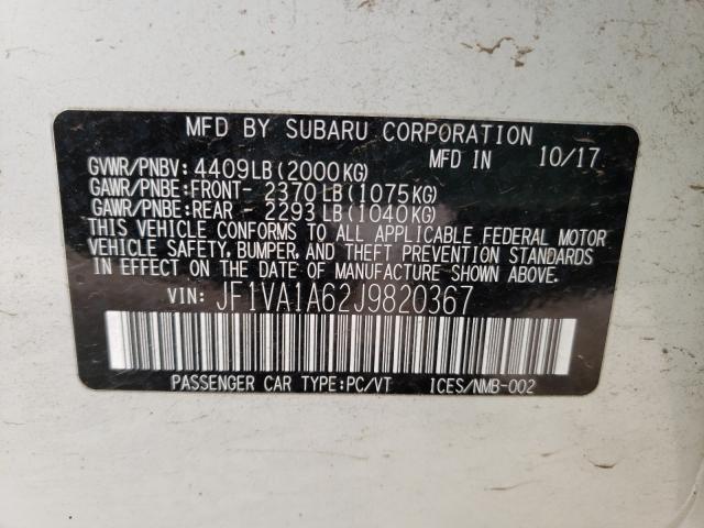 2018 SUBARU WRX JF1VA1A62J9820367