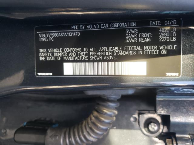 2010 VOLVO S80 YV1960AS1A1131479