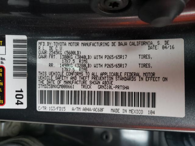 2016 TOYOTA TACOMA DOU - 3TMDZ5BNXGM008661