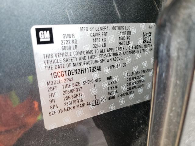 2017 CHEVROLET COLORADO - 1GCGTDEN3H1178346