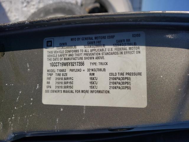 2010 CHEVROLET S10 1GCCT19W6Y8217356
