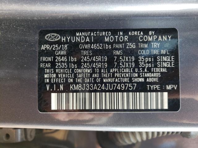 2018 HYUNDAI TUCSON VAL KM8J33A24JU749757