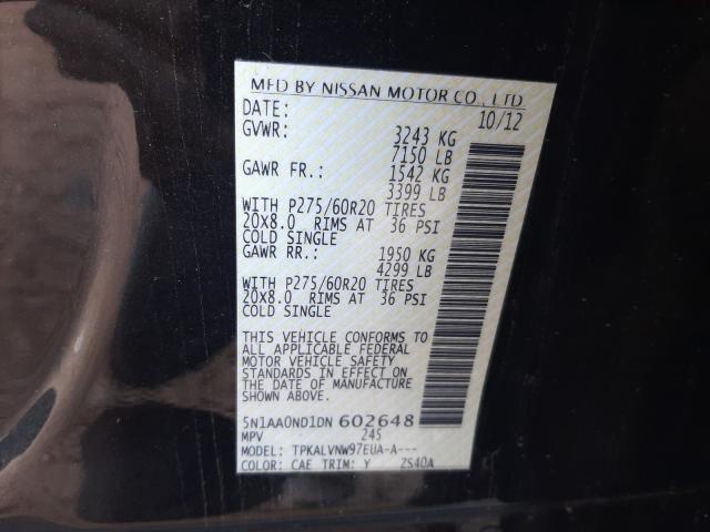 2013 NISSAN ARMADA SV 5N1AA0ND1DN602648