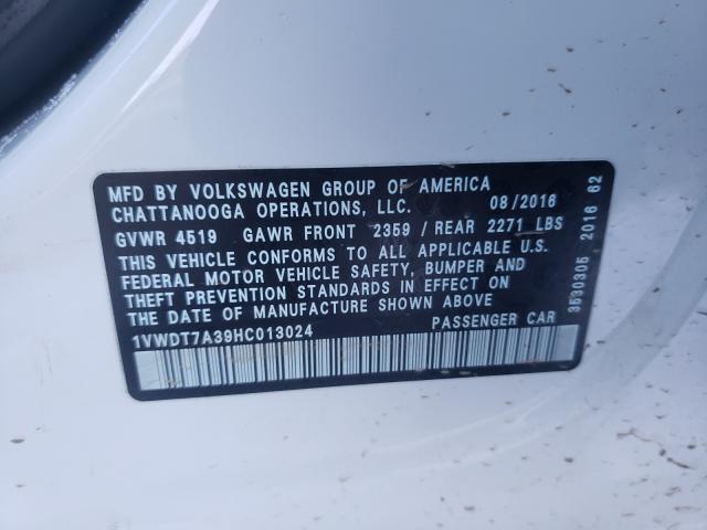2017 VOLKSWAGEN PASSAT R-L 1VWDT7A39HC013024