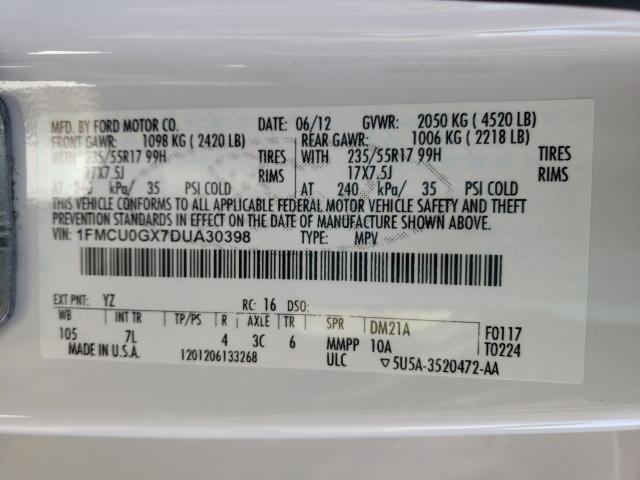 2013 FORD ESCAPE 1FMCU0GX7DUA30398