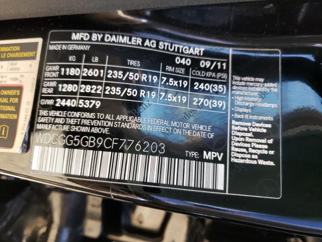 2012 MERCEDES-BENZ GLK 350 WDCGG5GB9CF776203