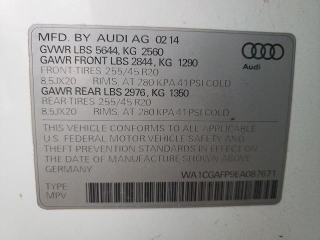 2014 AUDI SQ5 PREMIU WA1CGAFP9EA087671