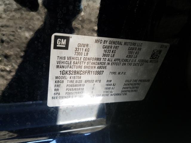 2015 GMC YUKON SLT 1GKS2BKC8FR110907