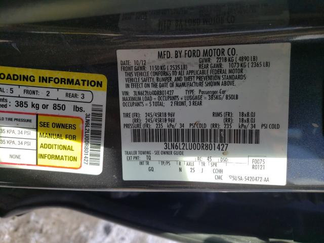 2013 LINCOLN MKZ HYBRID 3LN6L2LU0DR801427