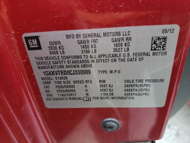 2012 GMC ACADIA DEN 1GKKVTED0CJ330909