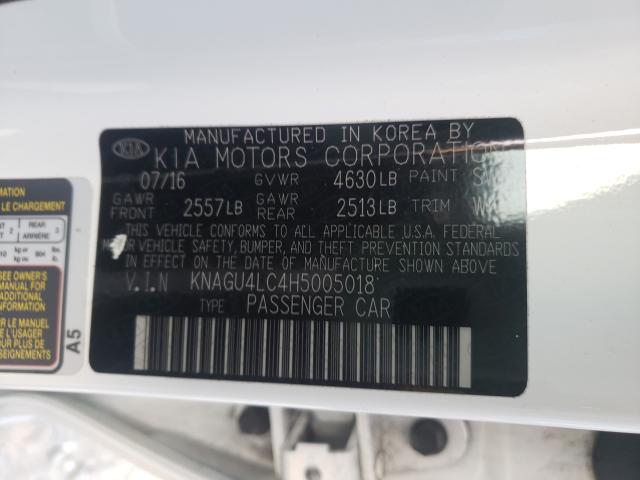 2017 KIA OPTIMA HYB KNAGU4LC4H5005018