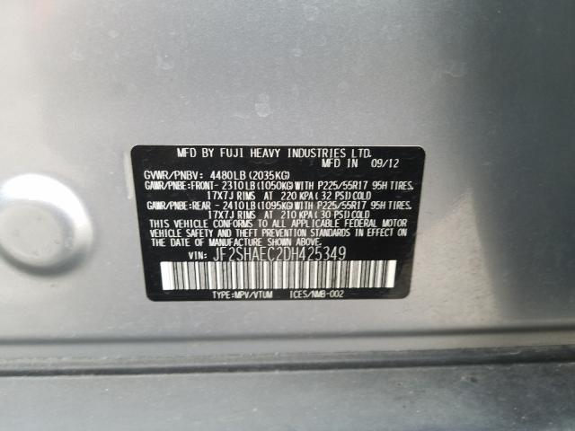 2013 SUBARU FORESTER L JF2SHAEC2DH425349