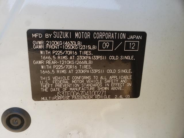 2013 SUZUKI GRAND VITA JS3TE0D67D4100271