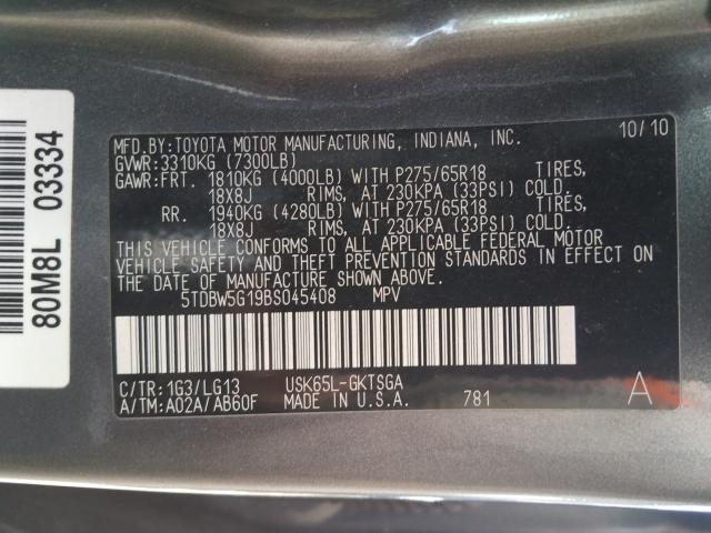 2011 TOYOTA SEQUOIA SR 5TDBW5G19BS045408